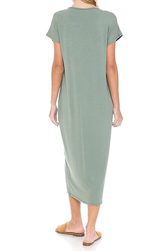 iconic luxe Women's Cap Sleeve Midi Dress - green - X-Large