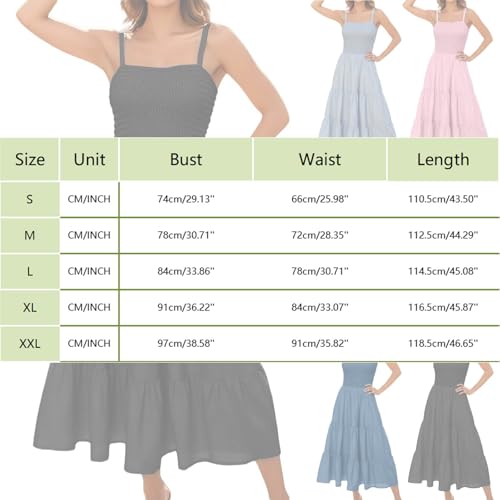 Women Square Neck Ruffle Maxi Dress 2025 Summer Boho Beach Cotton Linen A-Line Spaghetti Strap Long Dress Vacation(1E-Red, XXL)
