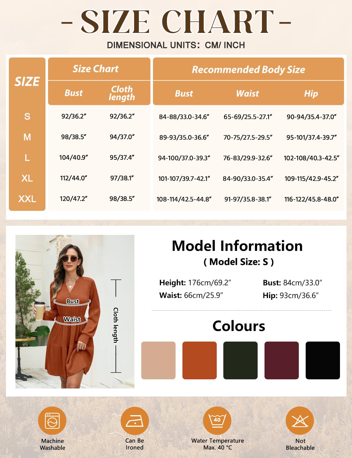 CMTOP Jumper Dress for Women Long Sleeve V Neck Knitted Dresses Ladies Elegant Sweater Tunic Casual Midi Bodycon with Pockets Brown