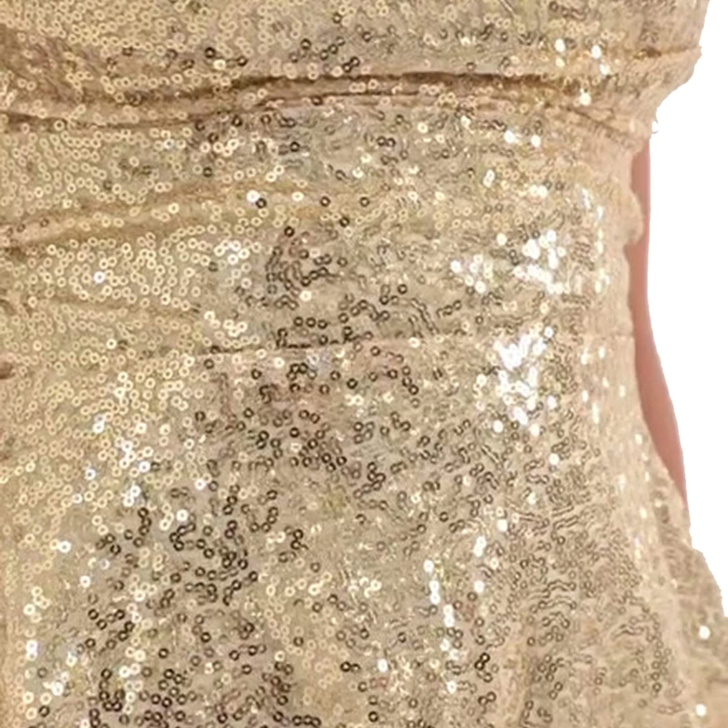 Yoisdtxc Women's Glitter Sequin Mini Dress Sparkly Backless Spaghetti Strap A Line Dress for Cocktail Beach Streetwear (Gold, S)