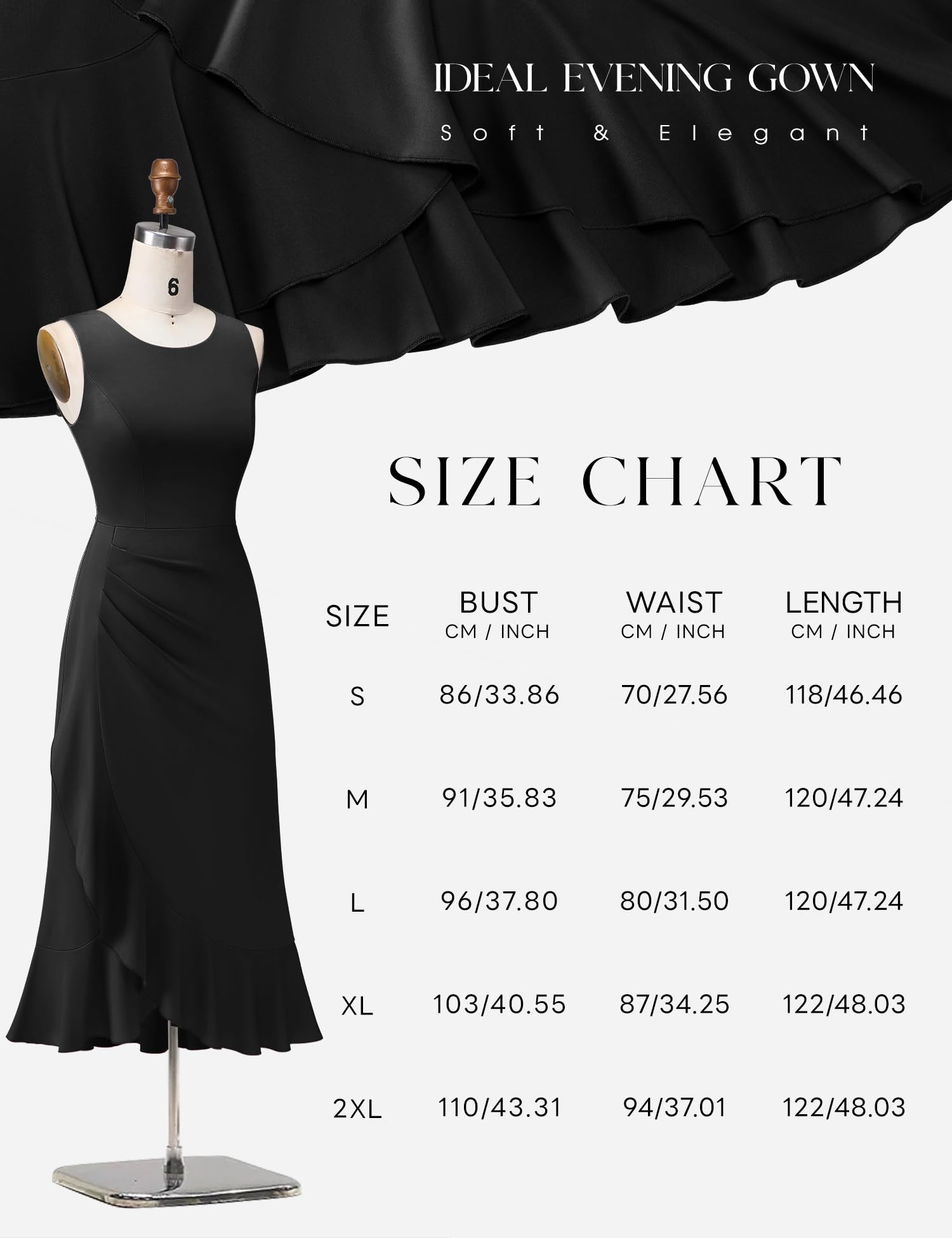 Aupuls Formal Dress for Women Evening Gown Wedding Guest Dresses for Women High Low Dresses Bodycon Dress for Women Cocktail Dresses Black Dresses for Women 2025 Party aupg015 Black S
