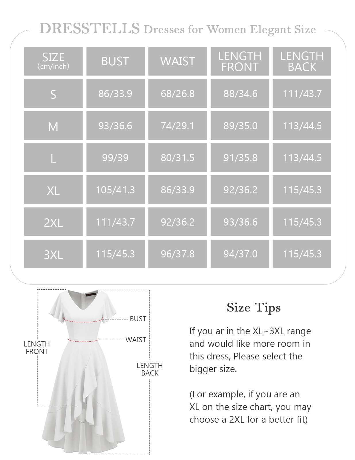 DRESSTELLS White Formal Dresses for Women Wedding Guest Cocktail Church Tea Party Dress 2025 Fit Flare V Neck Ruffle Evening Dresses White XL