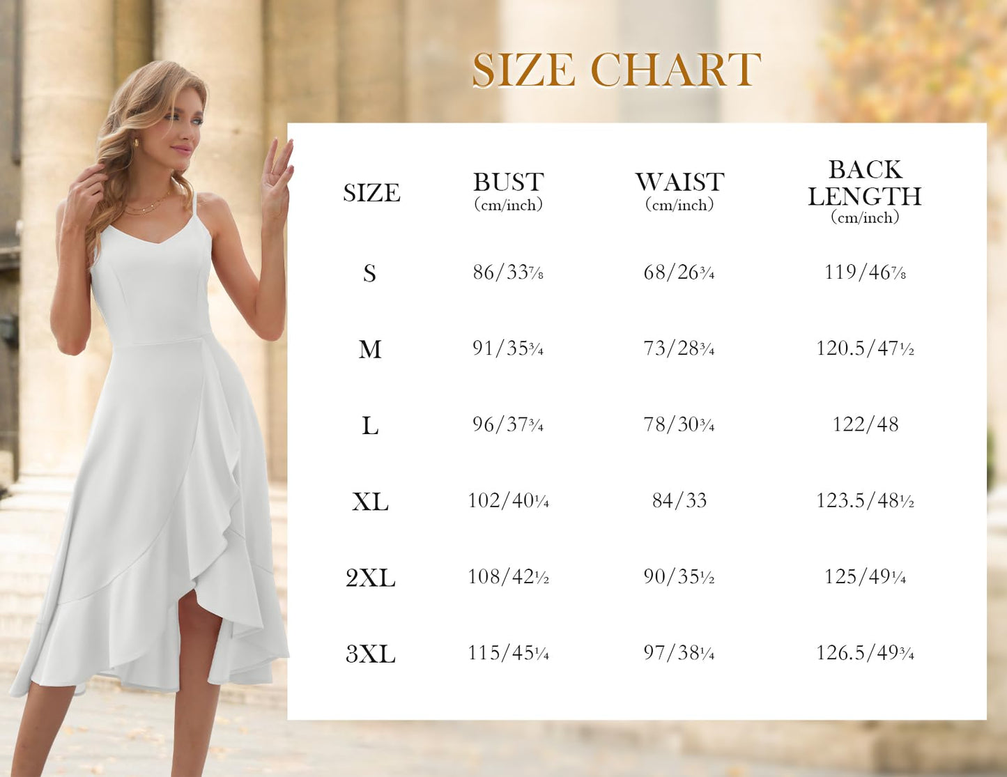 DRESSTELLS Women's Spaghetti Strap Dresses, 2025 Summer Midi Formal Bridesmaid Wedding Guest Modest Teens Prom Hi-Low Evening Party Dress Cocktail White M