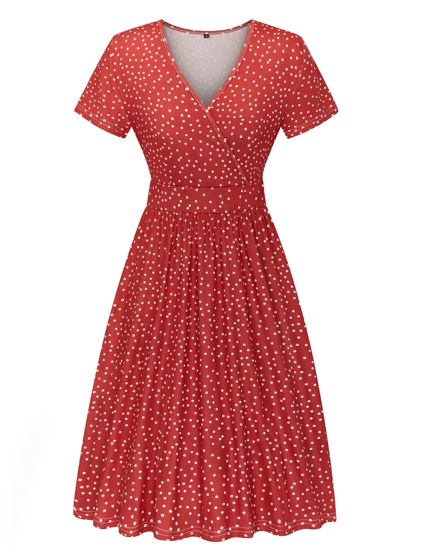 VOTEPRETTY Women's Short Sleeve V Neck Wrap Summer Dress Casual Floral Beach Sundress with Pockets(Floral13,L)