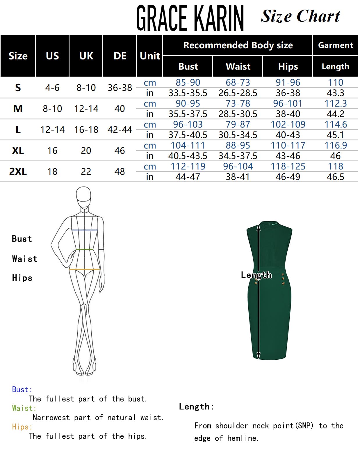 GRACE KARIN Women Elegant Work Dresses Mock Neck Sleeveless Formal Bodycon Cocktail Party Dress Navy Blue M