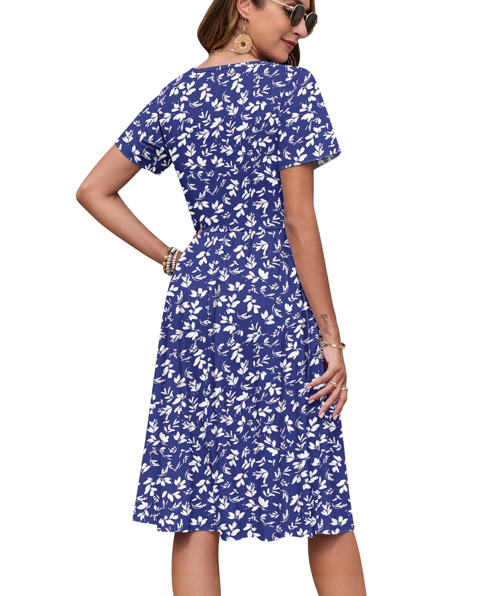 AUSELILY Women's Summer Short Sleeve Midi Dresses